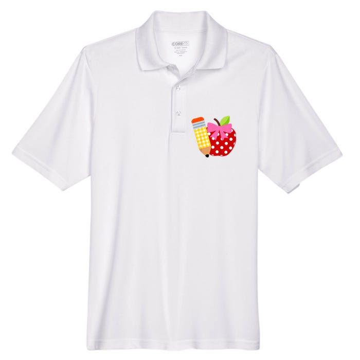 Girls Back To School Apple First Day Of Preschool Men's Origin Performance Pique Polo