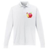 Girls Back To School Apple First Day Of Preschool Performance Long Sleeve Polo