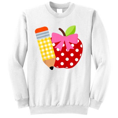 Girls Back To School Apple First Day Of Preschool Sweatshirt