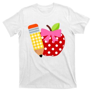 Girls Back To School Apple First Day Of Preschool T-Shirt