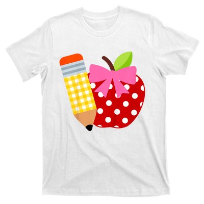 Girls Back To School Apple First Day Of Preschool T-Shirt