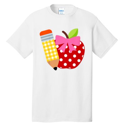 Girls Back To School Apple First Day Of Preschool Tall T-Shirt