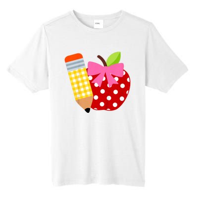 Girls Back To School Apple First Day Of Preschool Tall Fusion ChromaSoft Performance T-Shirt