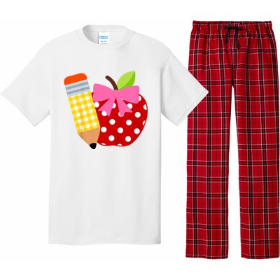 Girls Back To School Apple First Day Of Preschool Pajama Set