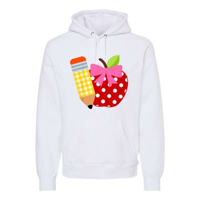 Girls Back To School Apple First Day Of Preschool Premium Hoodie