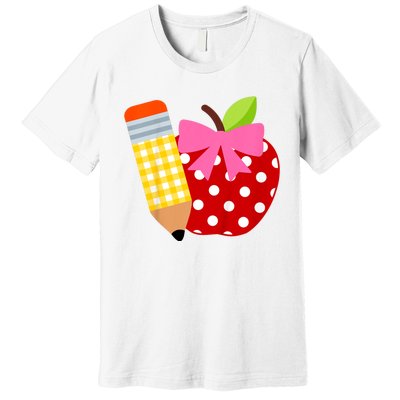 Girls Back To School Apple First Day Of Preschool Premium T-Shirt