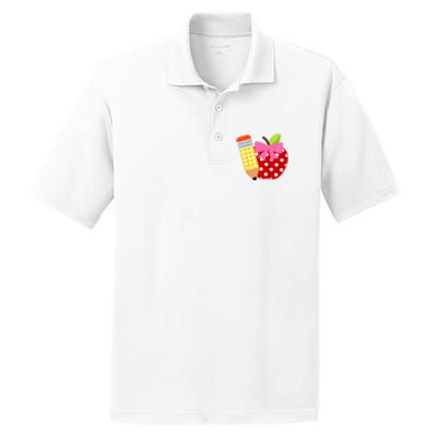 Girls Back To School Apple First Day Of Preschool PosiCharge RacerMesh Polo