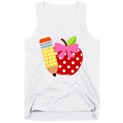 Girls Back To School Apple First Day Of Preschool Tank Top