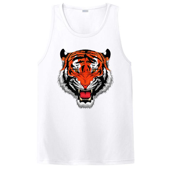 Growling Bengal Tiger Fearless Face PosiCharge Competitor Tank