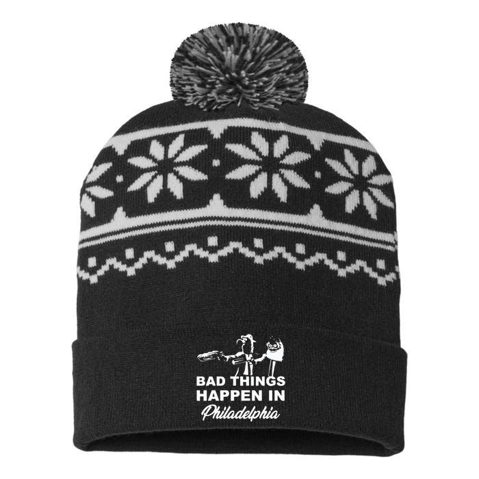 Gritty Bad Things Happen In Philadelphia USA-Made Snowflake Beanie