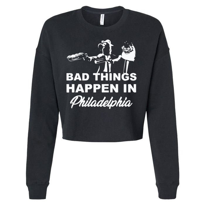 Gritty Bad Things Happen In Philadelphia Cropped Pullover Crew