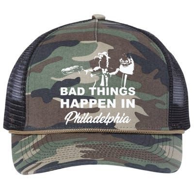 Gritty Bad Things Happen In Philadelphia Retro Rope Trucker Hat Cap