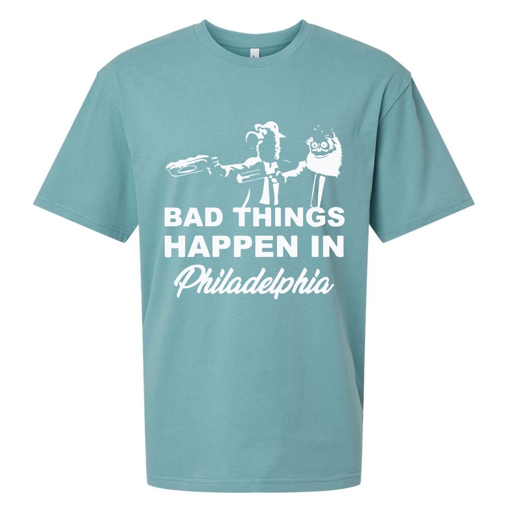 Gritty Bad Things Happen In Philadelphia Sueded Cloud Jersey T-Shirt