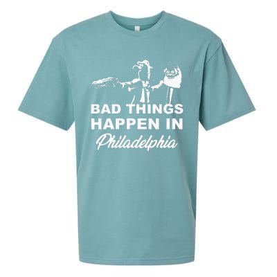 Gritty Bad Things Happen In Philadelphia Sueded Cloud Jersey T-Shirt