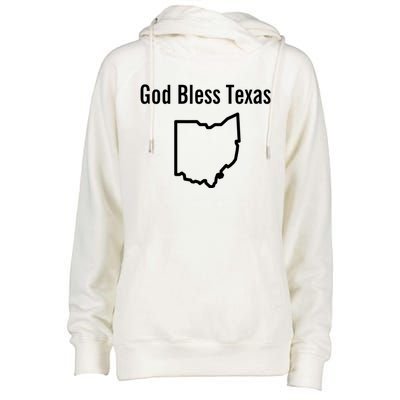 God Bless Texas Ohio Womens Funnel Neck Pullover Hood