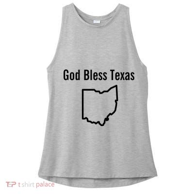 God Bless Texas Ohio Ladies PosiCharge Tri-Blend Wicking Tank