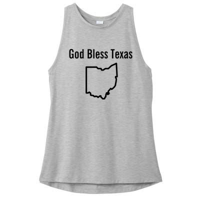 God Bless Texas Ohio Ladies PosiCharge Tri-Blend Wicking Tank