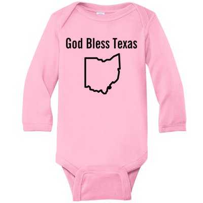 God Bless Texas Ohio Baby Long Sleeve Bodysuit