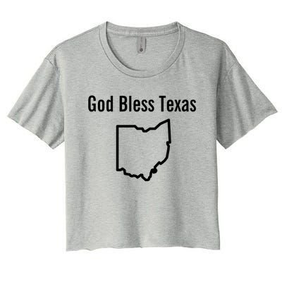 God Bless Texas Ohio Women's Crop Top Tee