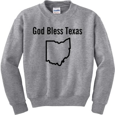 God Bless Texas Ohio Kids Sweatshirt