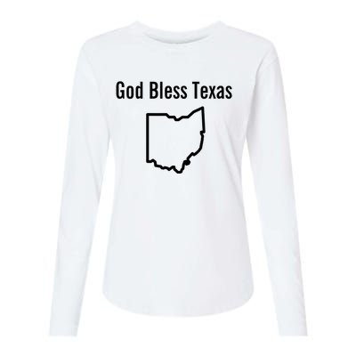 God Bless Texas Ohio Womens Cotton Relaxed Long Sleeve T-Shirt