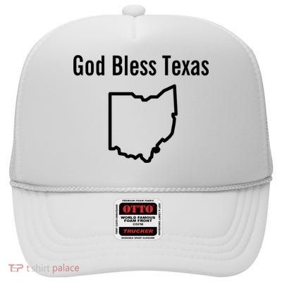 God Bless Texas Ohio High Crown Mesh Back Trucker Hat