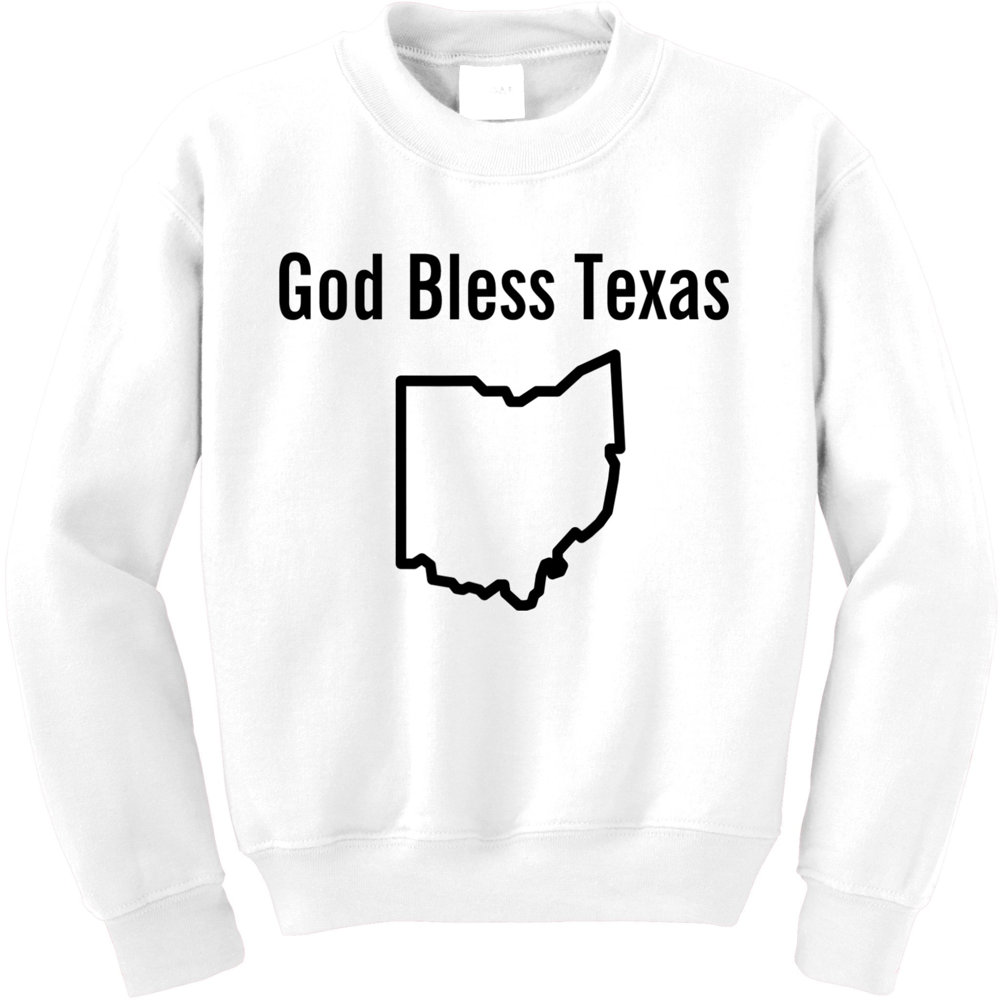 God Bless Texas Ohio Kids Sweatshirt
