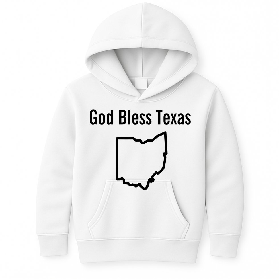 God Bless Texas Ohio Kids Hoodie