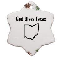 God Bless Texas Ohio Ceramic Star Ornament