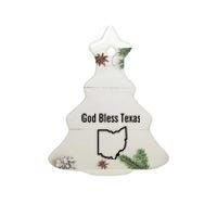 God Bless Texas Ohio Ceramic Tree Ornament