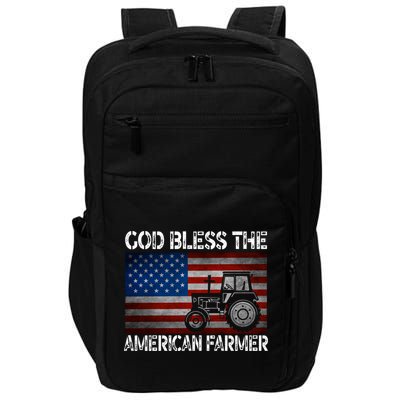 God Bless The American Farmer Usa Flag Tractor Patriotic Gift Impact Tech Backpack