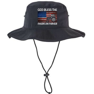 God Bless The American Farmer Usa Flag Tractor Patriotic Gift Legacy Cool Fit Booney Bucket Hat