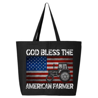 God Bless The American Farmer Usa Flag Tractor Patriotic Gift 25L Jumbo Tote