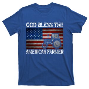 God Bless The American Farmer Usa Flag Tractor Patriotic Gift T-Shirt