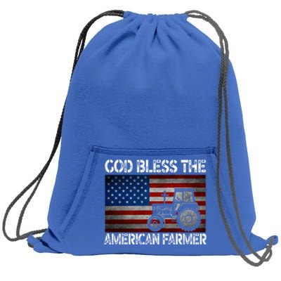 God Bless The American Farmer Usa Flag Tractor Patriotic Gift Sweatshirt Cinch Pack Bag