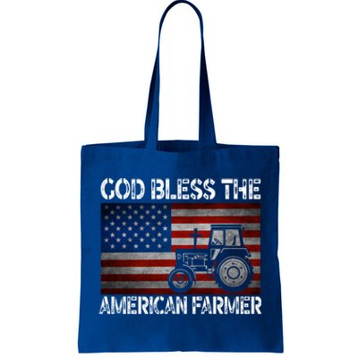 God Bless The American Farmer Usa Flag Tractor Patriotic Gift Tote Bag