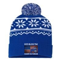 God Bless The American Farmer Usa Flag Tractor Patriotic Gift USA-Made Snowflake Beanie