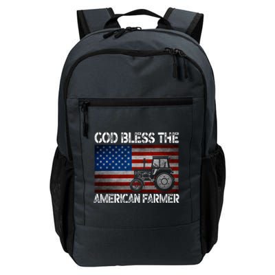 God Bless The American Farmer Usa Flag Tractor Patriotic Gift Daily Commute Backpack