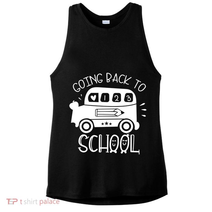 Going Back To School Cute Learning Bus Ladies PosiCharge Tri-Blend Wicking Tank