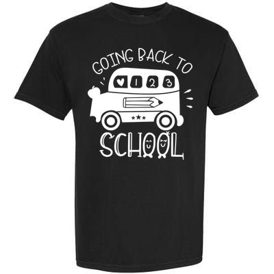 Going Back To School Cute Learning Bus Garment-Dyed Heavyweight T-Shirt