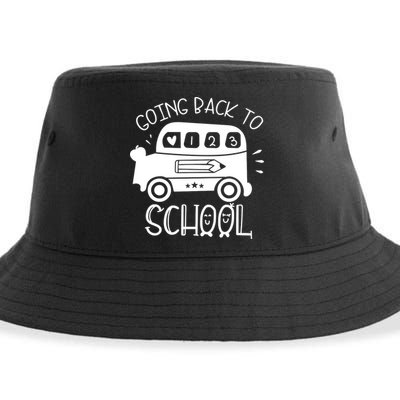 Going Back To School Cute Learning Bus Sustainable Bucket Hat