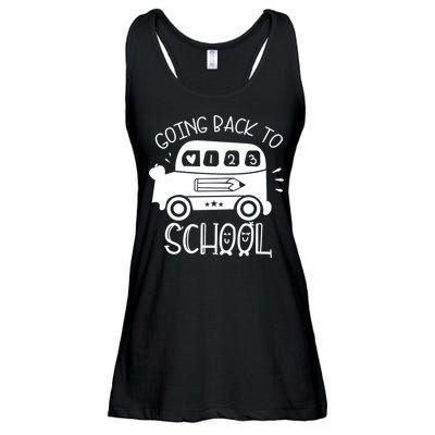 Going Back To School Cute Learning Bus Ladies Essential Flowy Tank