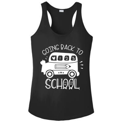 Going Back To School Cute Learning Bus Ladies PosiCharge Competitor Racerback Tank