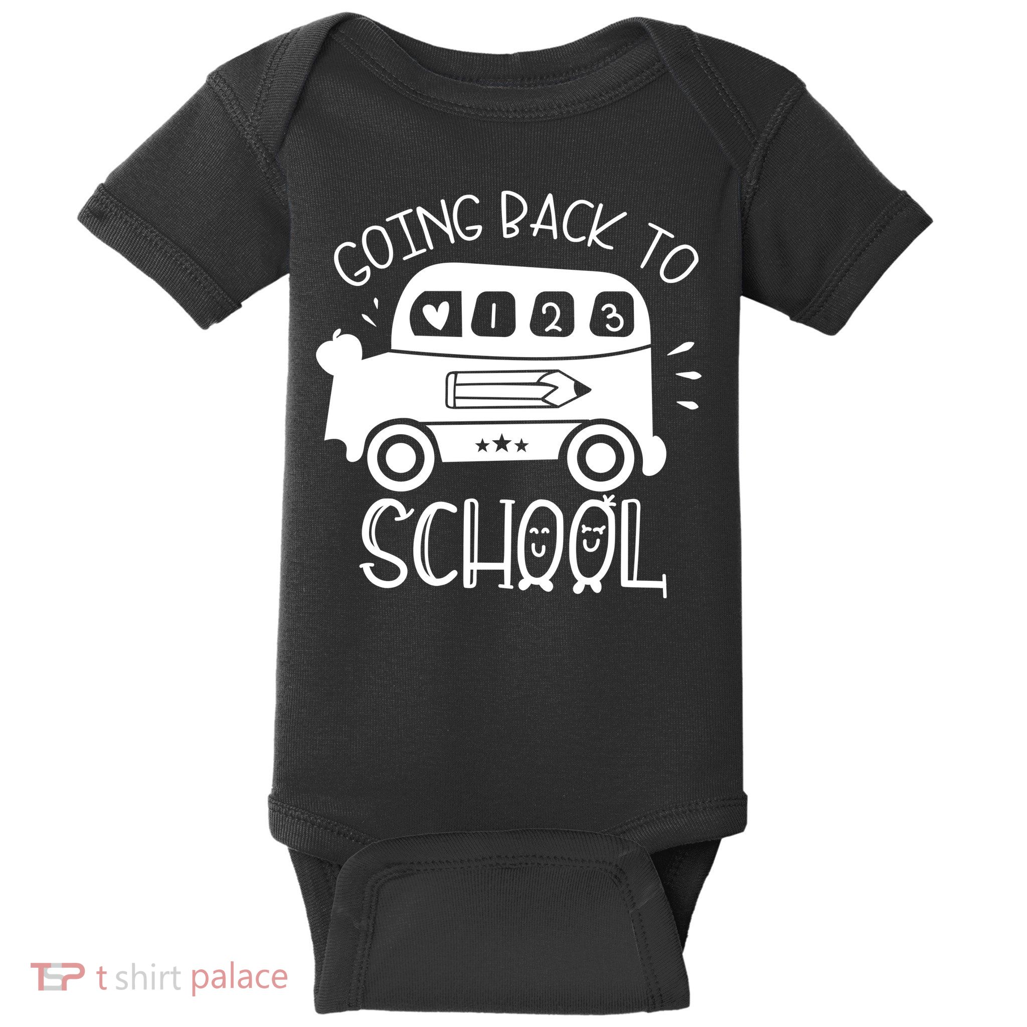 Going Back To School Cute Learning Bus Baby Bodysuit