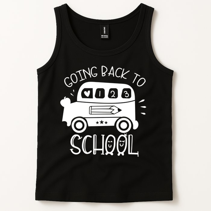 Going Back To School Cute Learning Bus Tank Top