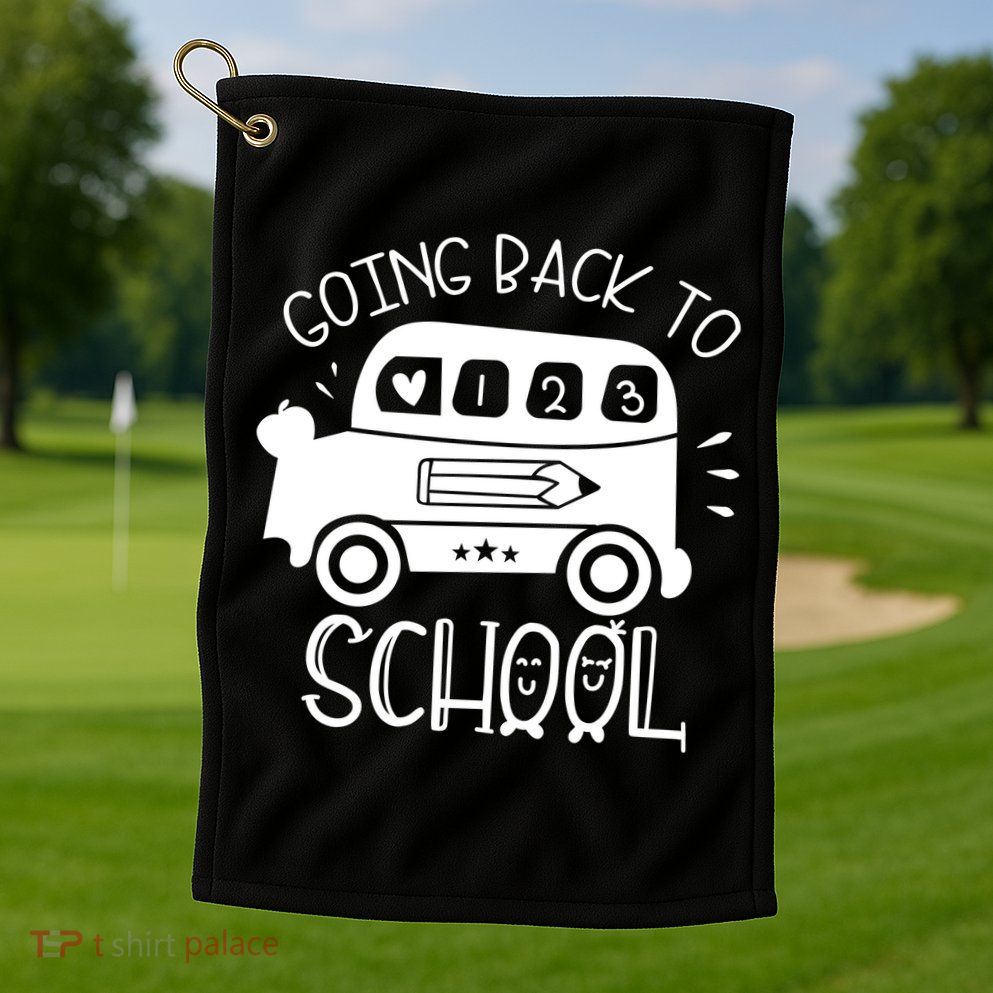 Going Back To School Cute Learning Bus Golf Towel