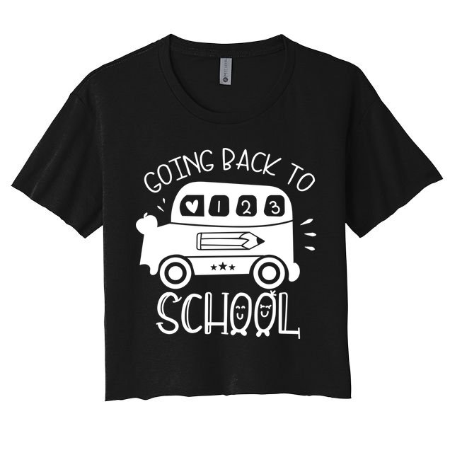 Going Back To School Cute Learning Bus Crop Top