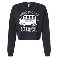 Going Back To School Cute Learning Bus Cropped Pullover Crew