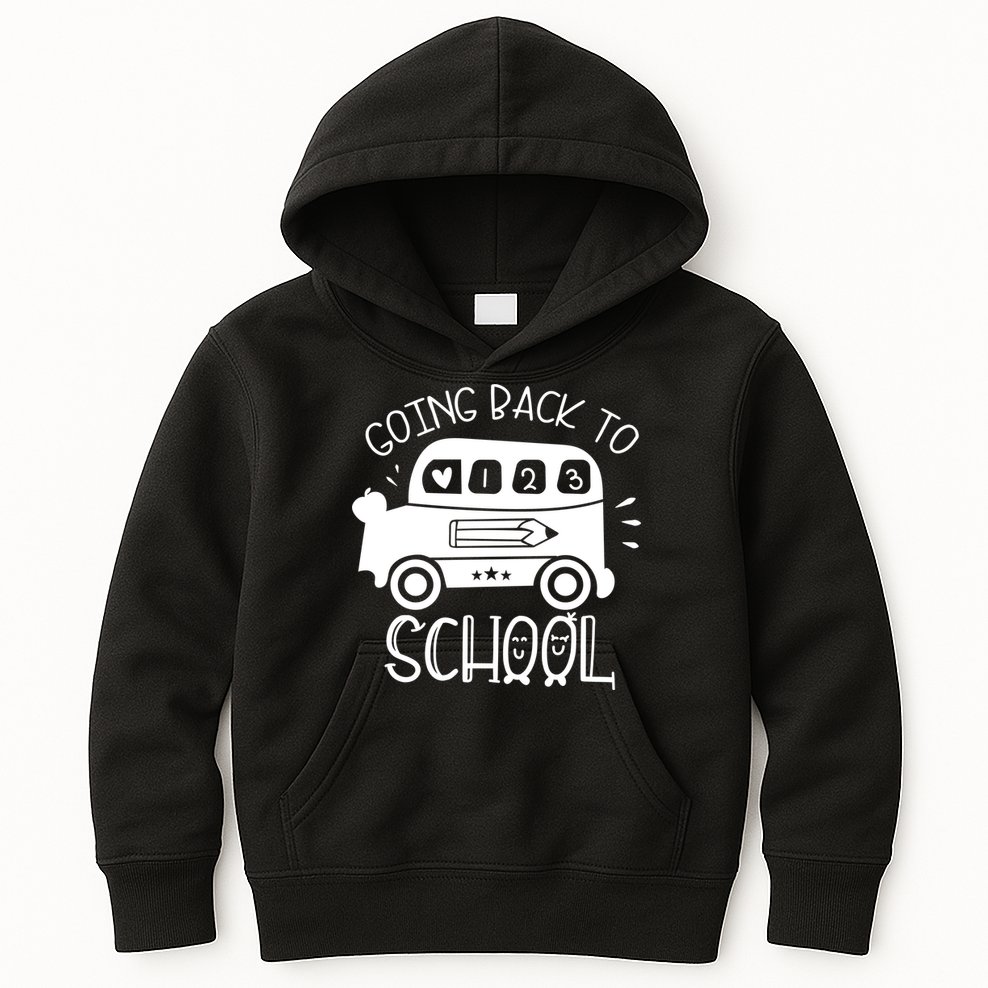Going Back To School Cute Learning Bus Kids Hoodie