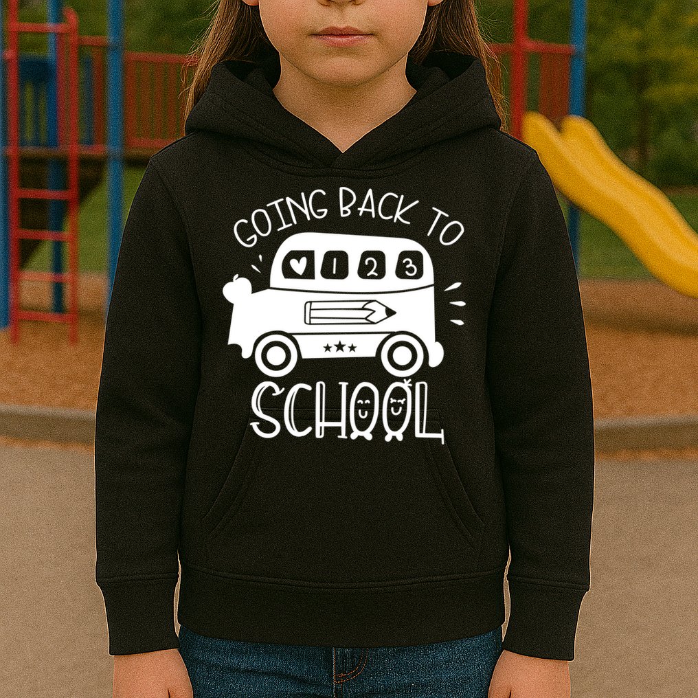 Going Back To School Cute Learning Bus Kids Hoodie